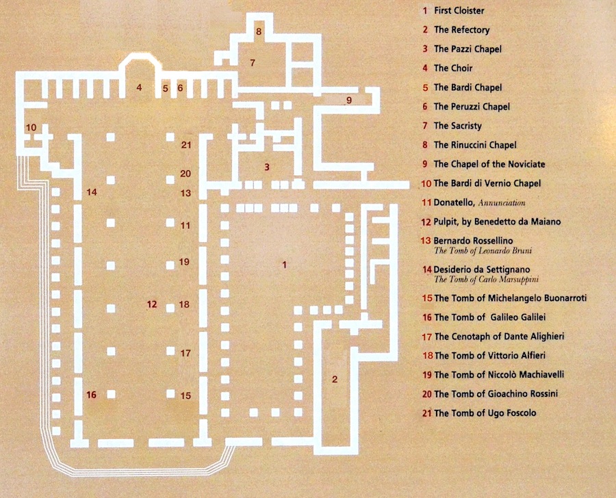 Map of the Basilica of Santa Croce