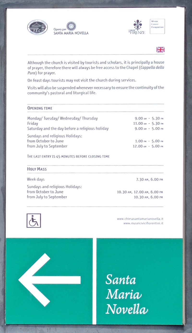Santa Maria Novella opening hours