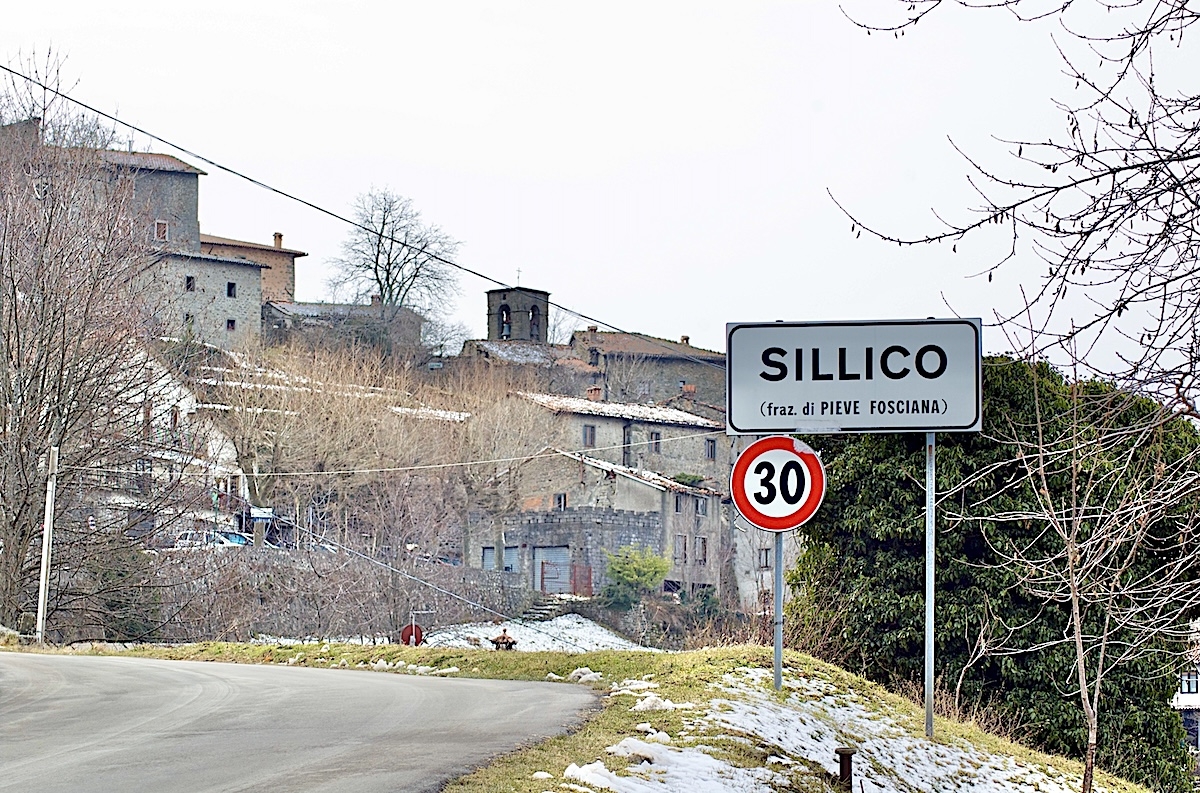 The sign entering the village of Sillico - a magical little hill top town.