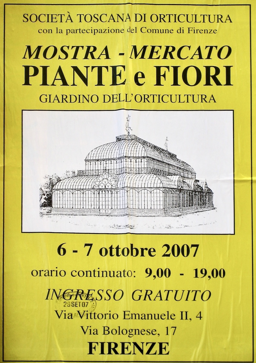 A vintage poster from the Mostra - Mercato Piante e Fioro of 2007.